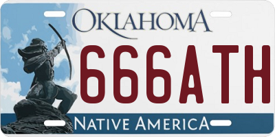 OK license plate 666ATH