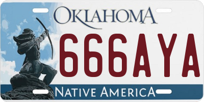 OK license plate 666AYA
