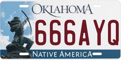 OK license plate 666AYQ