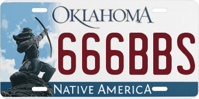 OK license plate 666BBS