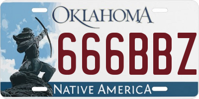 OK license plate 666BBZ