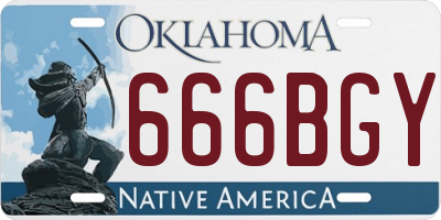 OK license plate 666BGY