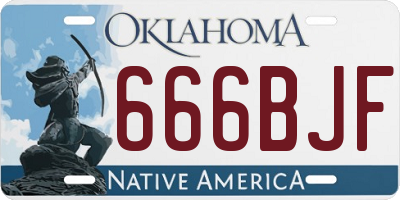 OK license plate 666BJF