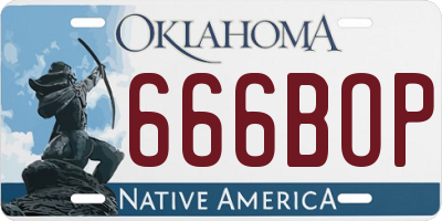 OK license plate 666BOP