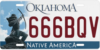 OK license plate 666BQV