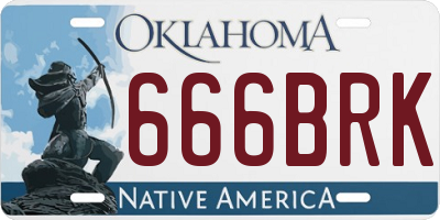 OK license plate 666BRK