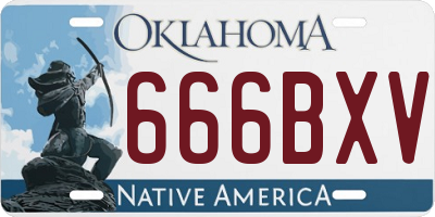 OK license plate 666BXV