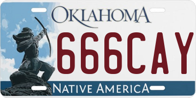 OK license plate 666CAY