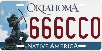 OK license plate 666CCO