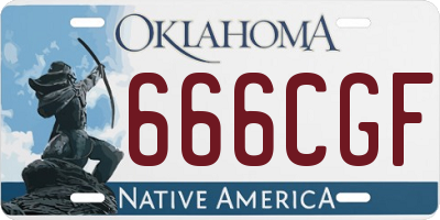 OK license plate 666CGF