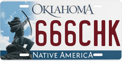 OK license plate 666CHK