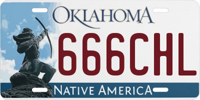 OK license plate 666CHL