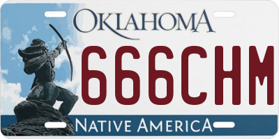 OK license plate 666CHM