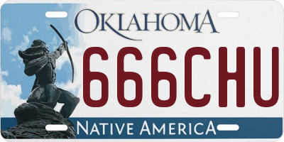 OK license plate 666CHU