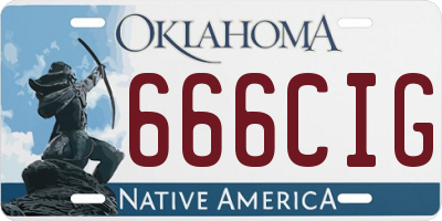 OK license plate 666CIG
