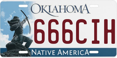 OK license plate 666CIH