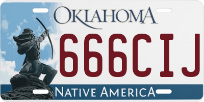 OK license plate 666CIJ