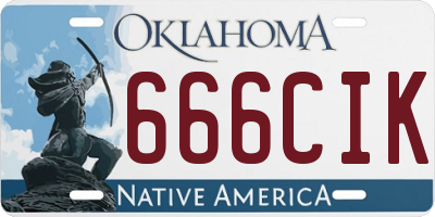 OK license plate 666CIK