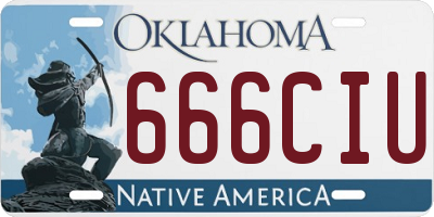 OK license plate 666CIU