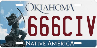 OK license plate 666CIV