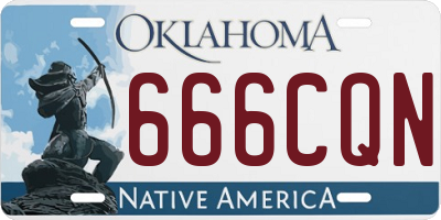 OK license plate 666CQN