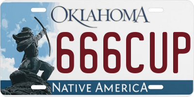 OK license plate 666CUP