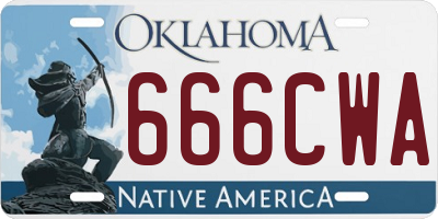 OK license plate 666CWA