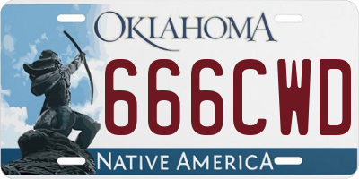 OK license plate 666CWD