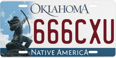 OK license plate 666CXU
