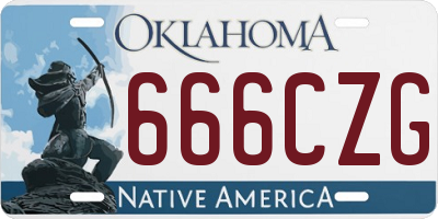 OK license plate 666CZG
