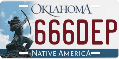 OK license plate 666DEP