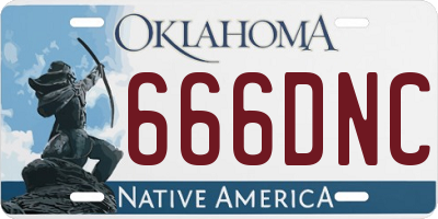 OK license plate 666DNC