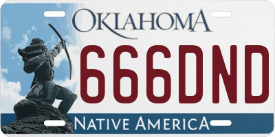 OK license plate 666DND