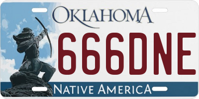 OK license plate 666DNE