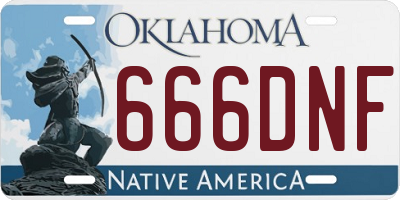 OK license plate 666DNF