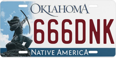 OK license plate 666DNK
