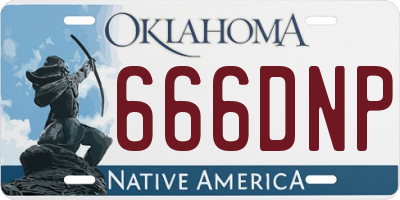 OK license plate 666DNP