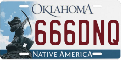 OK license plate 666DNQ