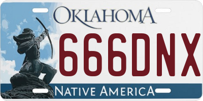 OK license plate 666DNX