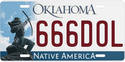 OK license plate 666DOL