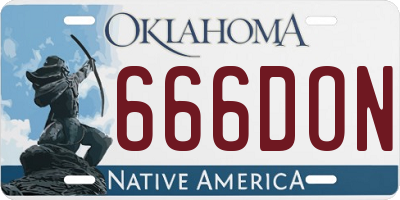 OK license plate 666DON