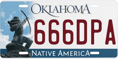 OK license plate 666DPA