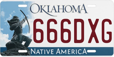 OK license plate 666DXG