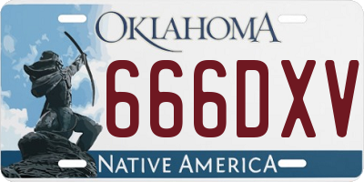 OK license plate 666DXV