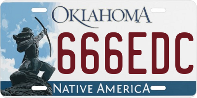 OK license plate 666EDC