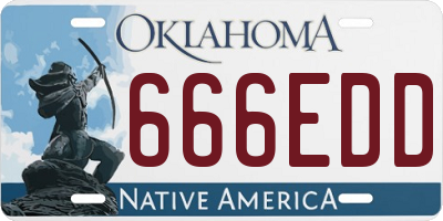 OK license plate 666EDD