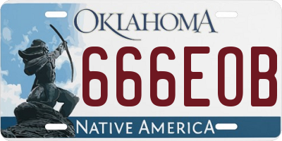 OK license plate 666EOB