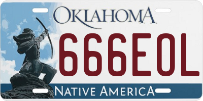 OK license plate 666EOL