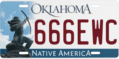 OK license plate 666EWC