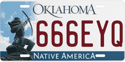 OK license plate 666EYQ